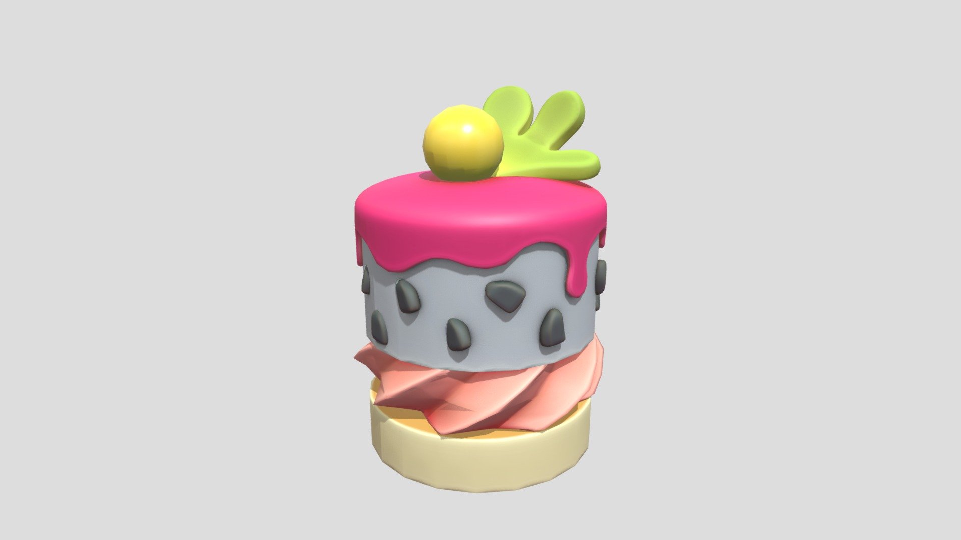 Dragon Fruit Cake - Download Free 3D model by dharness (@dharness