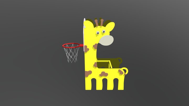 Стойка баскетбольная Жираф 3D Model
