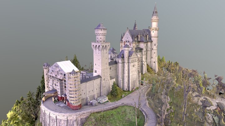Schloss Neuschwanstein - digitales Geländemodell 3D Model