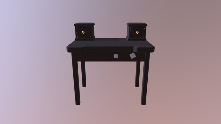 1990s Goth Teen Table 3D Model