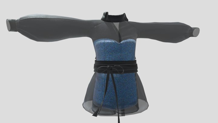 See-through Black dress 3D Model
