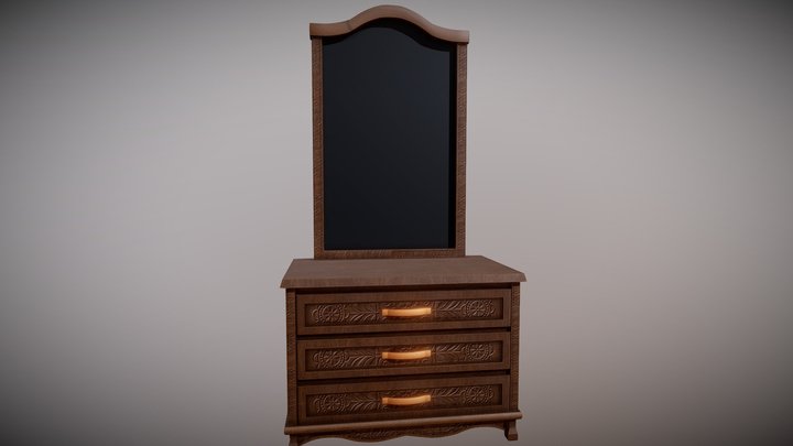 PBR Dressing table ( low poly ) 3D Model