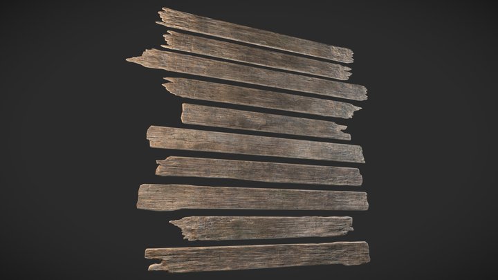 Old wood planks 3D Model