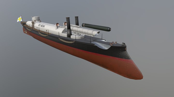 Torpedo Boat Model 1891 3D Model
