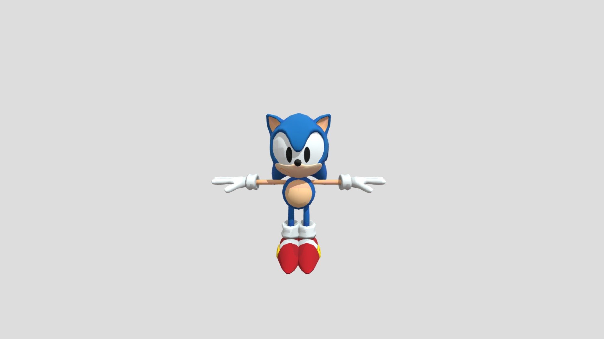 Classic Sonic, but with no animations - Download Free 3D model by ...