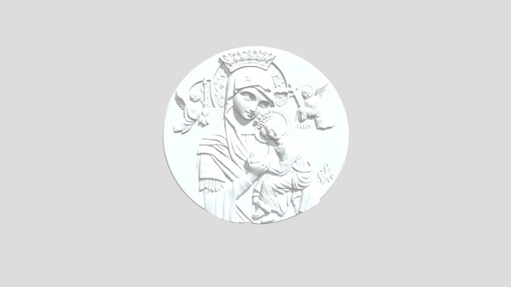 Madonna and Child Medallion 3D Model