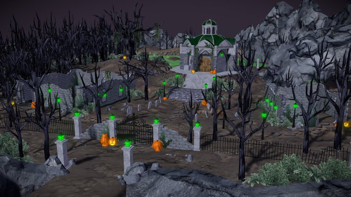 Halloween VR Exhibit Environment 3D Model