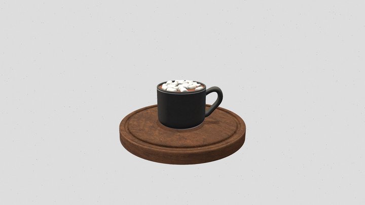 Modern coffee cup with marshmallows