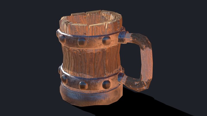 Rustic Riveted Tankard 3D Model