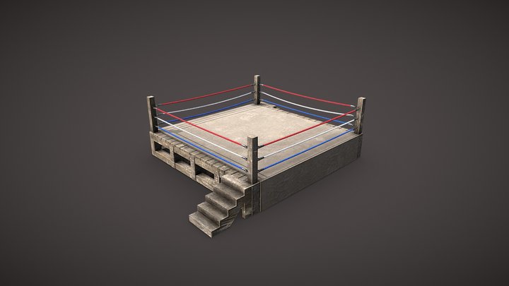 Wooden Pit Fighting Ring 3D Model