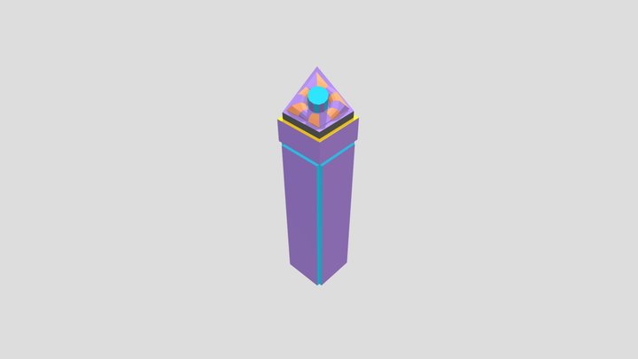 Low Poly Pillar Button 3D Model