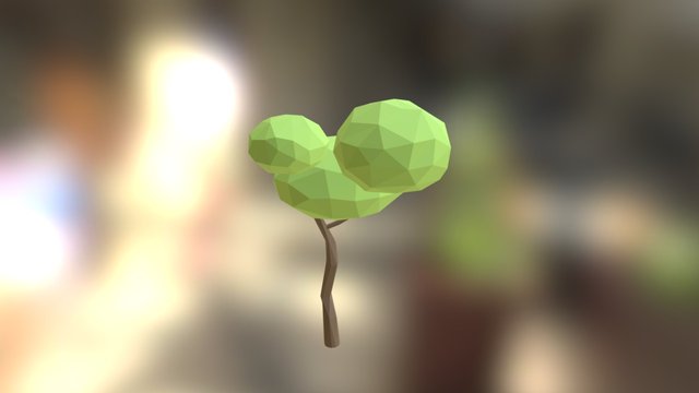 Tree Tall Green Light 3D Model