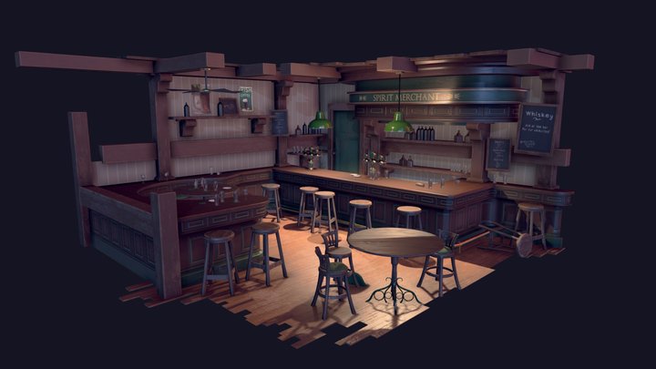 Irish Pub - PBR Diorama 3D Model