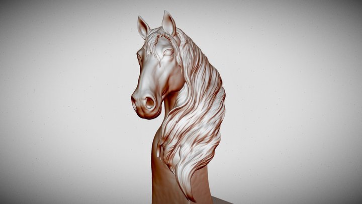 Horse Bust 01b 3D Model