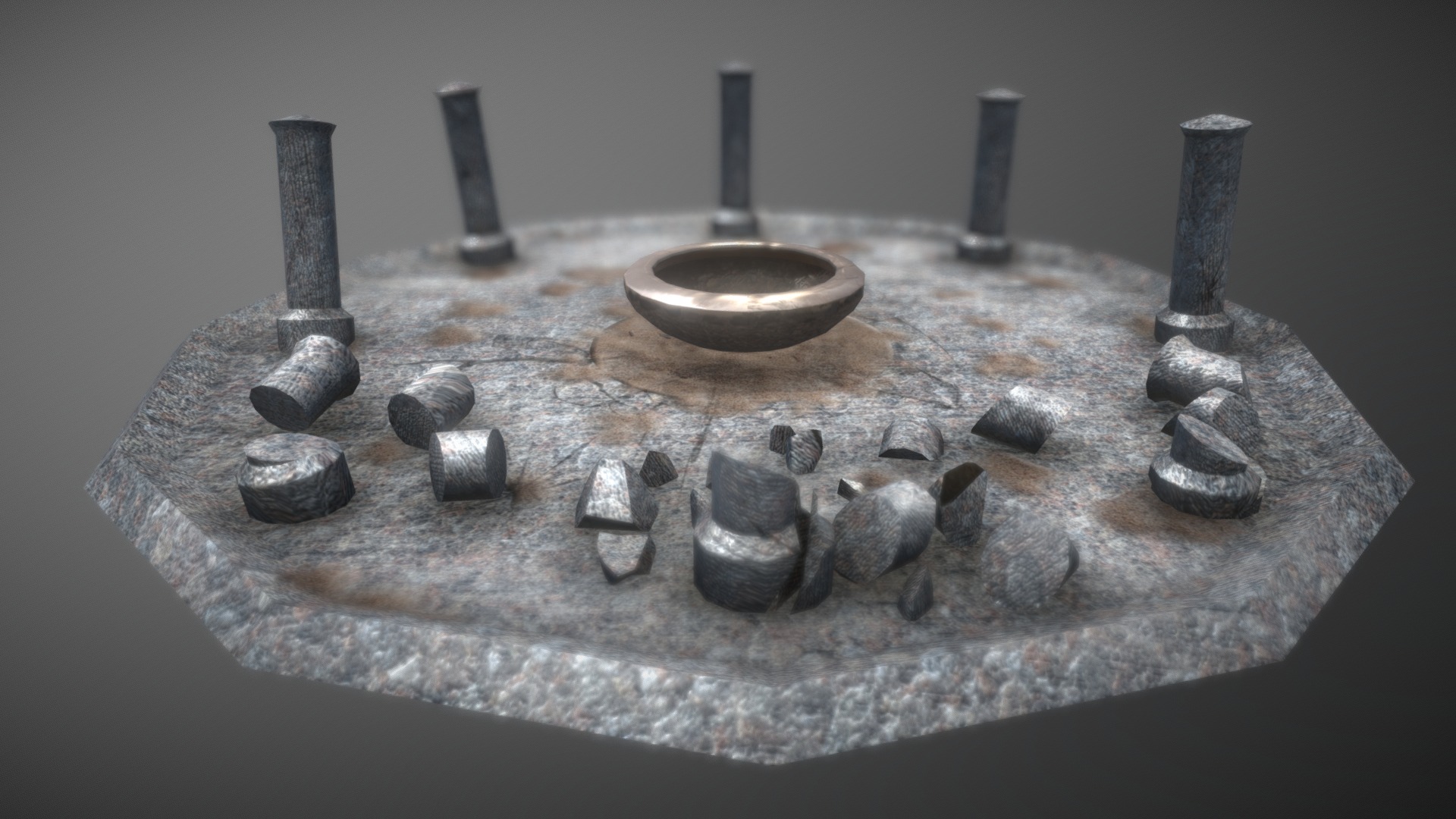3D model Fire Place - This is a 3D model of the Fire Place. The 3D model is about a group of rocks on a table.