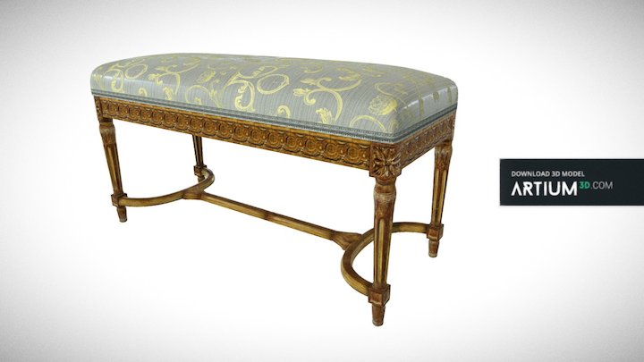 Neoclassical stool - Around 1880 3D Model