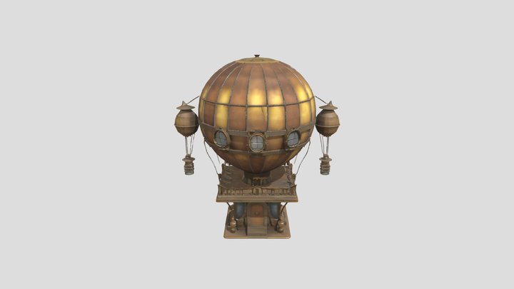 steampunk airship house 3D Model