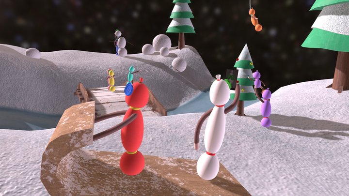 Socks in the Snow 3D Model