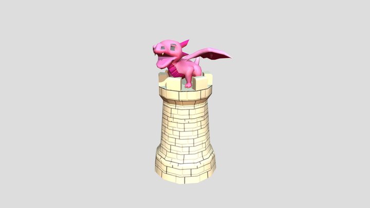 Princess Themed Chess Set - Rook 3D Model