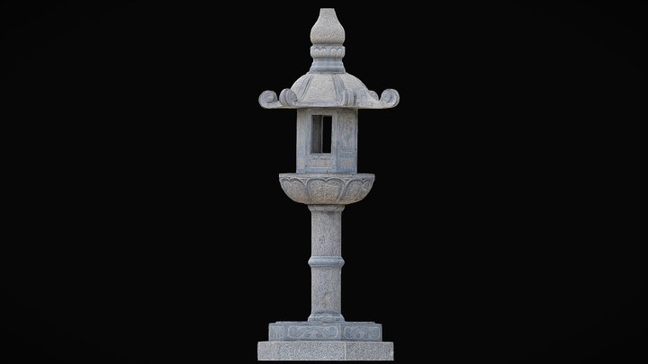 Oriental garden Toro Stone Lantern | 3D Scan 3D Model