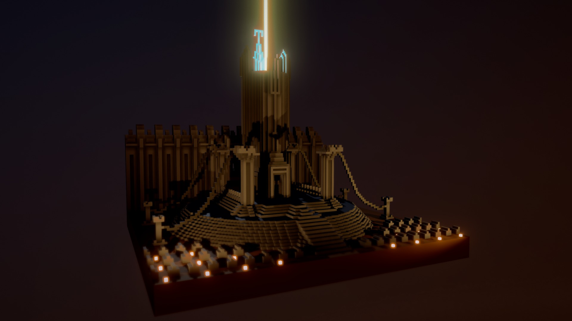 3D model The Dark Tower - This is a 3D model of the The Dark Tower. The 3D model is about a lit up tower with a lit up top.