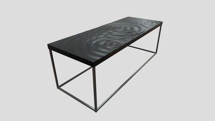 Ripple Table in Black Clay 3D Model