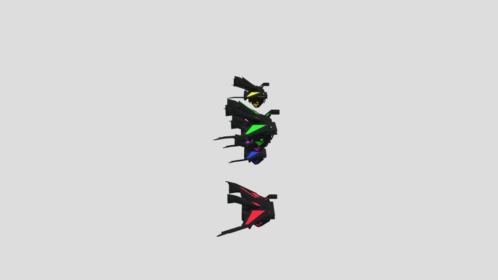 low poly space ships (5 different colors) – Modello 3D gratuito STL