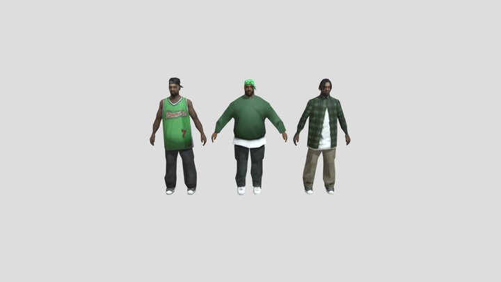 Grove Street Gang Members from GTA:SA 3D Model