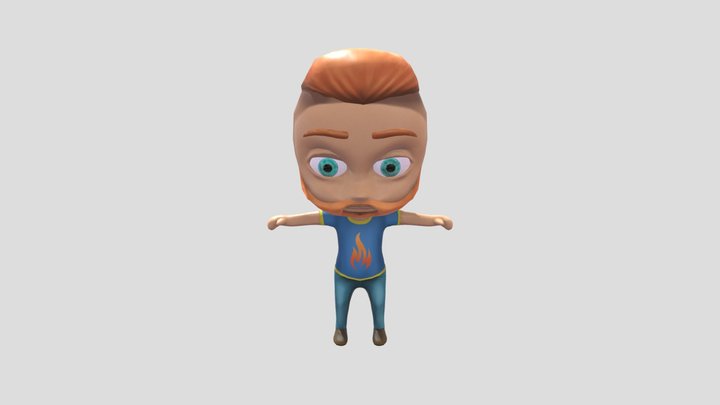 Game optimized chibi character. 3D Model