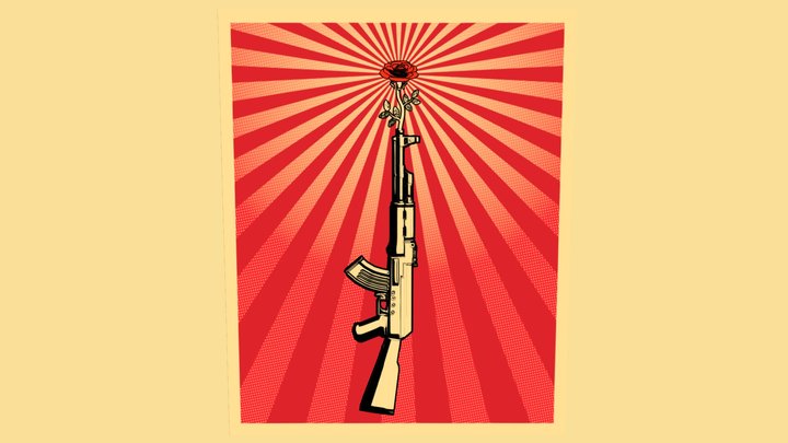 Gun and Rose 3D Model