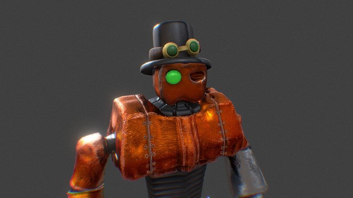 Clanksworth - SteamPunk Robot 3D Model