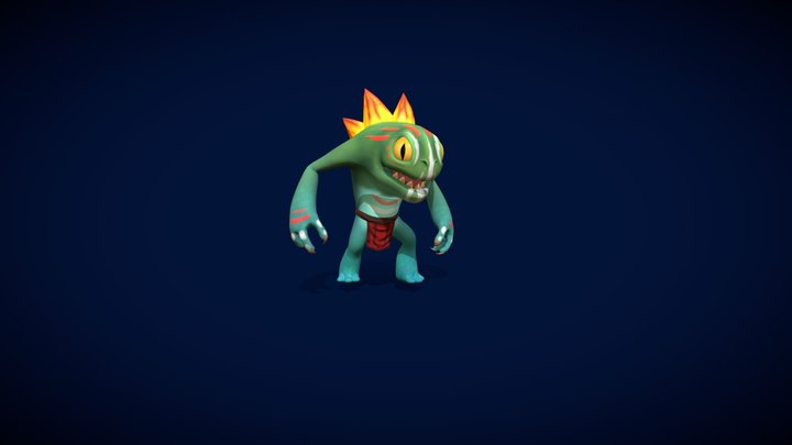 Lizard Warrior ( 13 animations, 3 skins) 3D Model