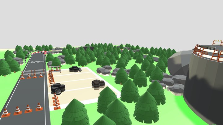 Low-Poly Racing Track Environment 🏎️ – Gratis 3D-model STL
