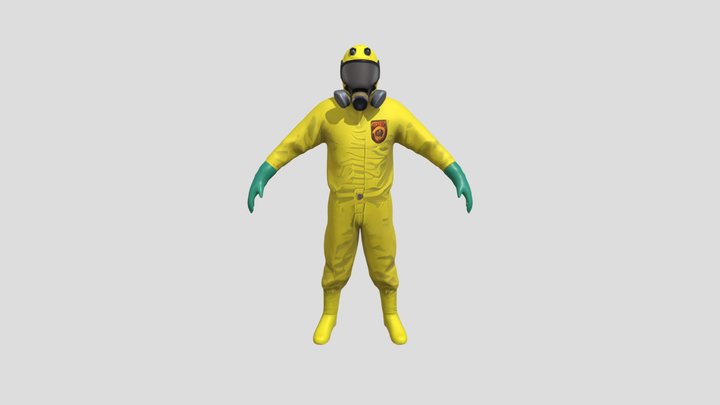 person in hazmat suit 3D Model
