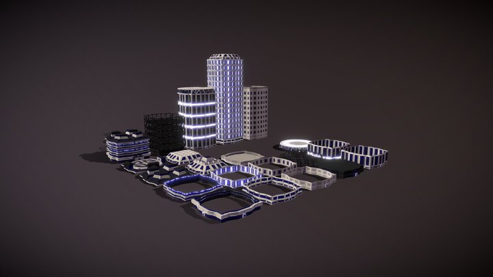 Apartment Houses - Modular pack 3D Model