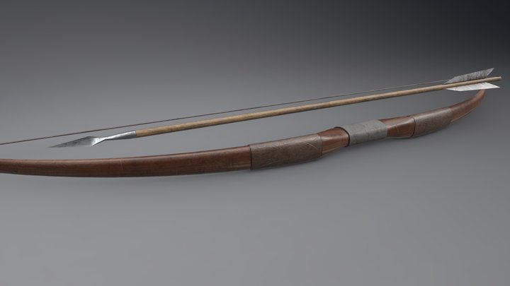 Bow and Arrow aged 3D Model