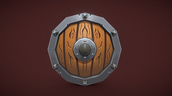3D低模手繪_盾牌_ Shield 3D Model