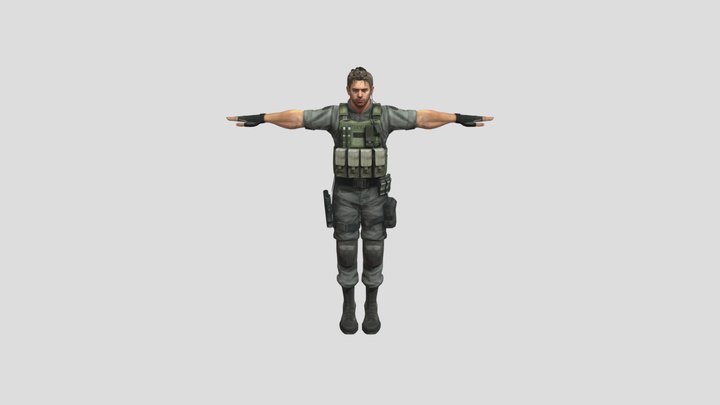 Chris Redfield 3D Model