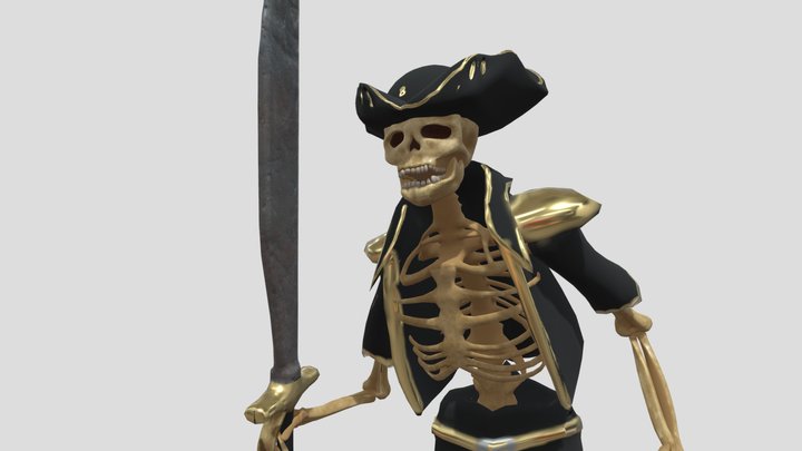 Skeleton Pirate " The Captin " 3D Model