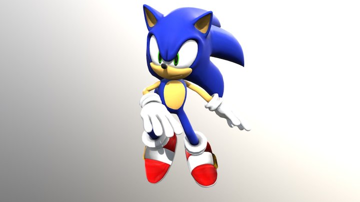 Sonic HD FULL RIGGED 3D Model