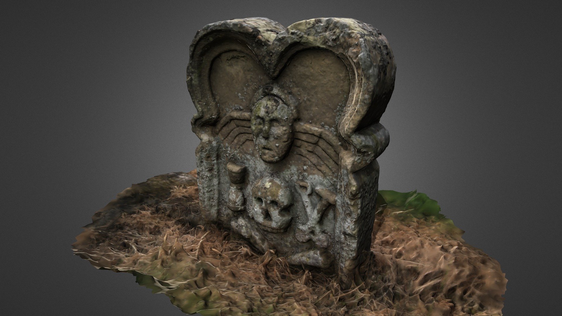 1681 gravestone in Edrom, Scottish Borders — Sketchfab embed 3D viewer