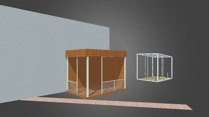 Беседка 2,4м*3,4м 3D Model
