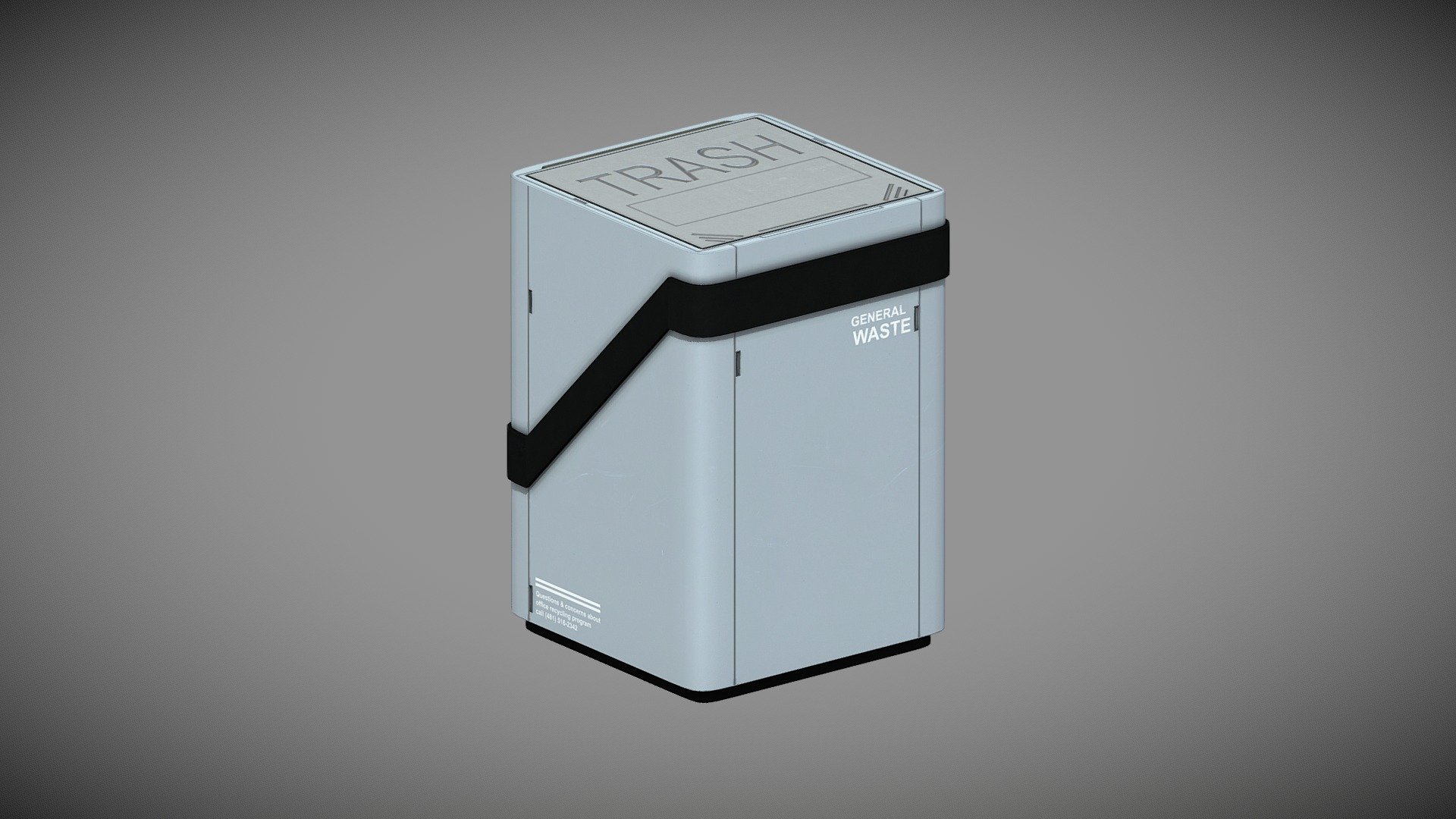 Sci-fi Furniture Pack Aaa: Trashbin - Buy Royalty Free 3d Model By 