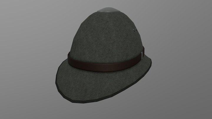 Tropical Pith Helmet (Grey) 3D Model