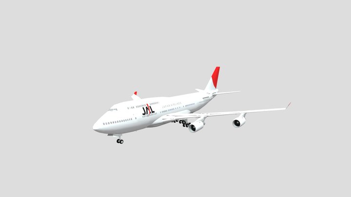 boeing 747 with interior FREE 3D Model