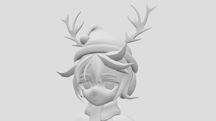 Chibi Anime Christmas Boy 3D Model