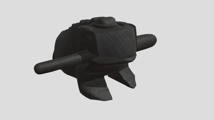 Wooden Croaking Frog Model 3D Model