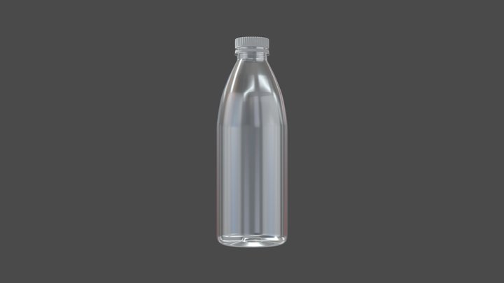 Clear Transparent Plastic Bottle Packaging 3D Model
