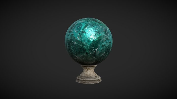 Fortune teller Apatite Crystal Ball 3D Model
