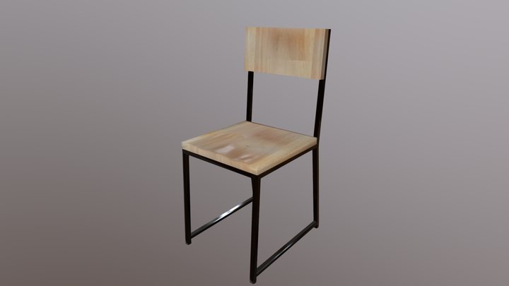 Wood and metal chair 3D Model